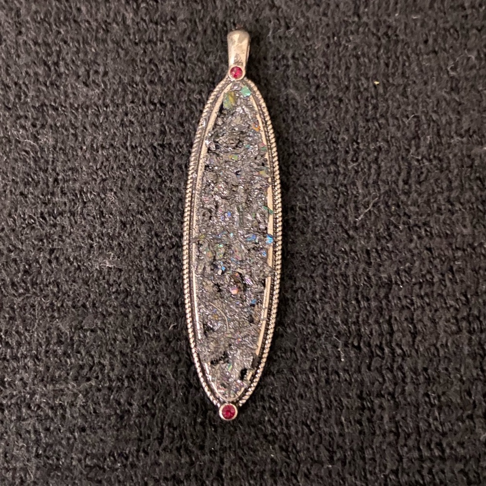 Faux silver and stone charm